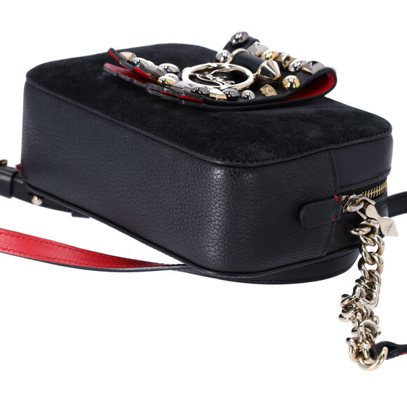 Christian Louboutin Rubylou Mini Shoulder Bag 3185262 Black Suede Leather - Picture 6 of 8